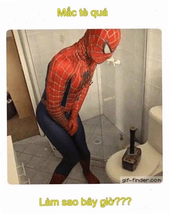 Meme người nhện mắc tè