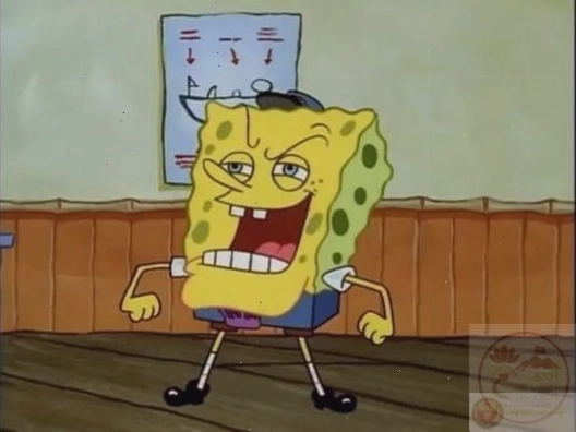 Meme Spongebob lầy lội với biểu cảm hài hước đặc trưng