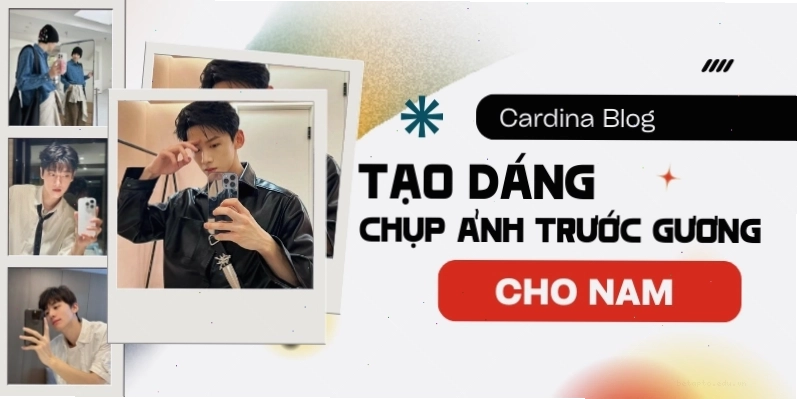 Nam giới tạo dáng chụp ảnh trước gương với phong cách che mặt bí ẩn