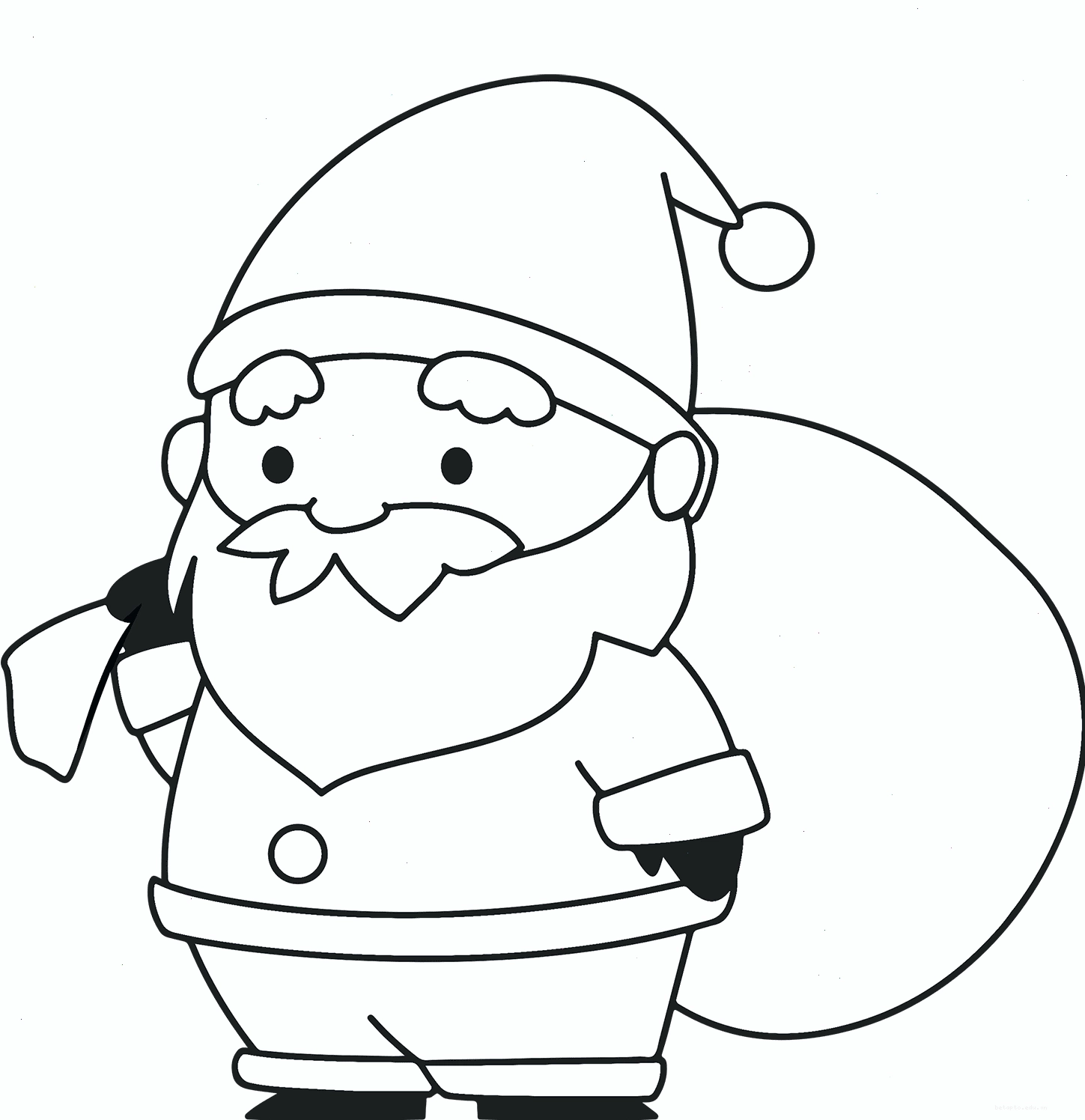 Ông già Noel bé nhỏ đáng yêu trong tranh tô màu