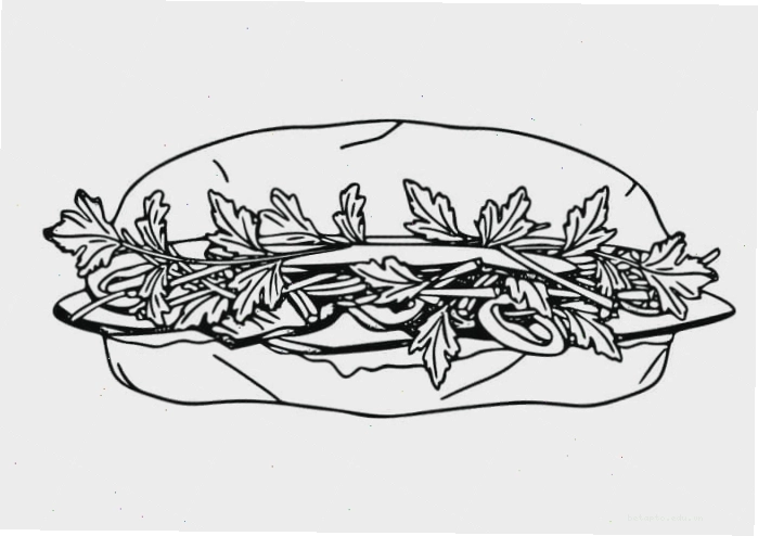 Tranh tô màu bánh mì kẹp thịt