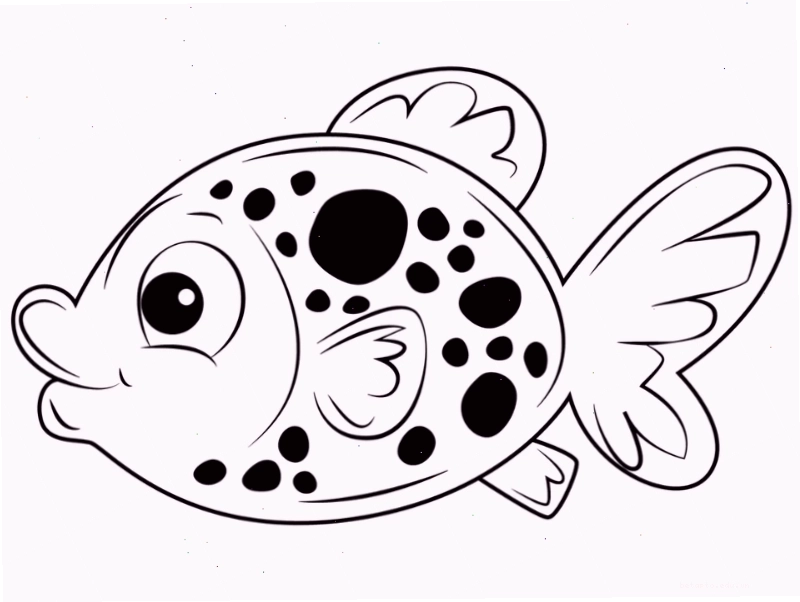 Tranh tô màu cá vàng phong cách chibi