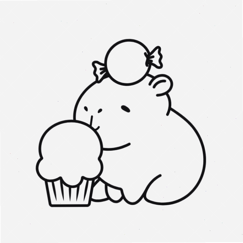 Tranh tô màu Capybara cute với biểu cảm đáng yêu