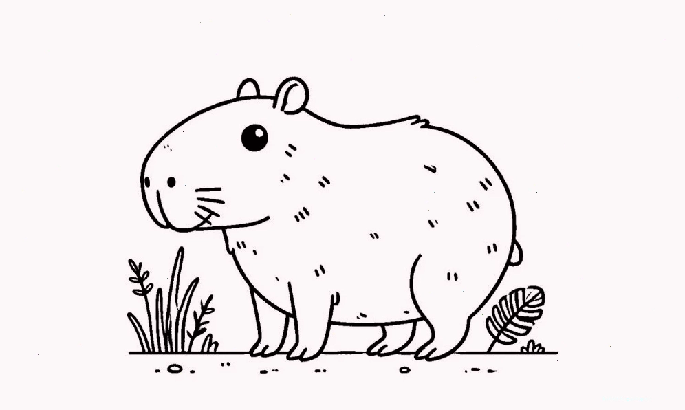 Tranh tô màu Capybara và những người bạn vui đùa