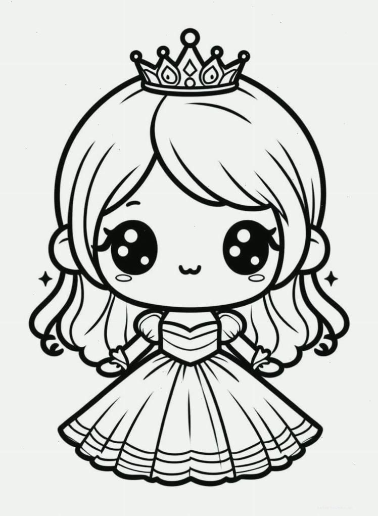Tranh tô màu chibi đáng yêu với biểu cảm ngộ nghĩnh