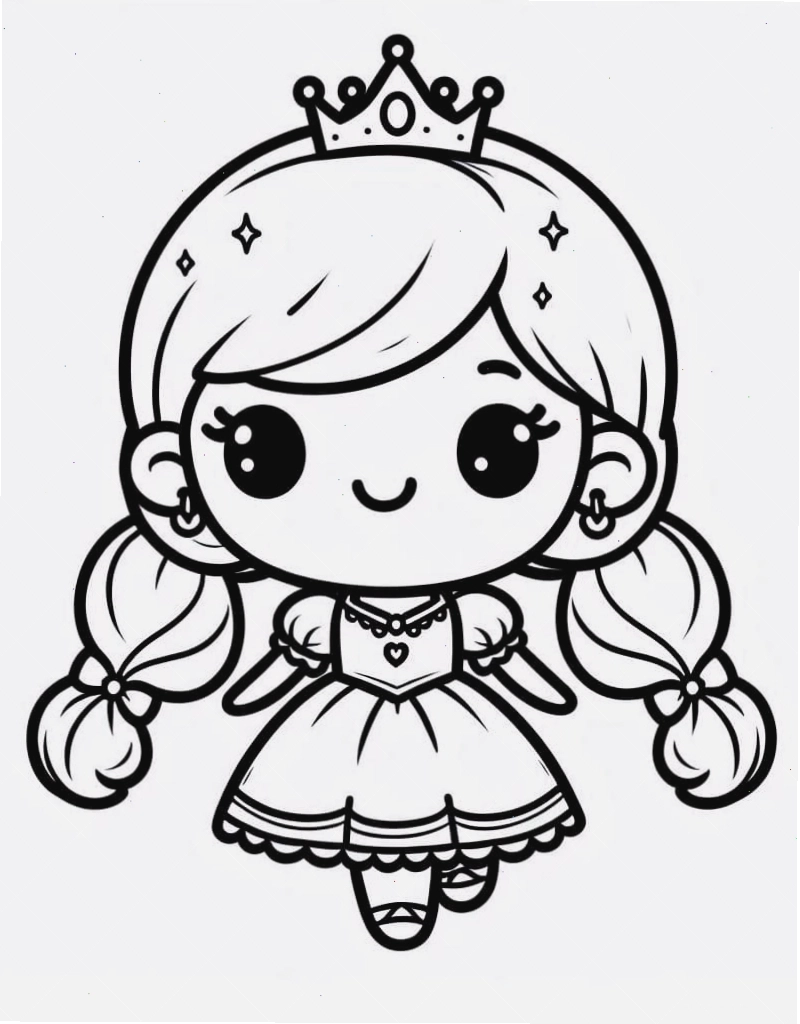 Tranh tô màu chibi dễ thương với phụ kiện đi kèm