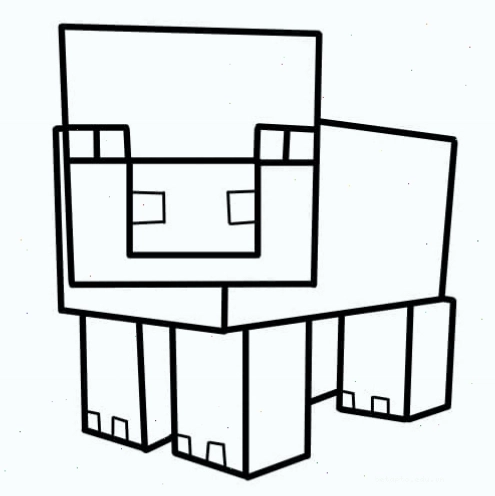 Tranh tô màu chú heo ngộ nghĩnh trong Minecraft theo phong cách Hiha