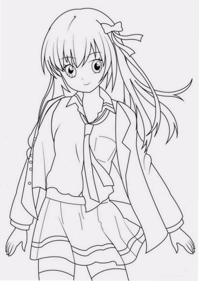 Tranh tô màu công chúa anime đơn giản, dễ dàng cho bé tập tô
