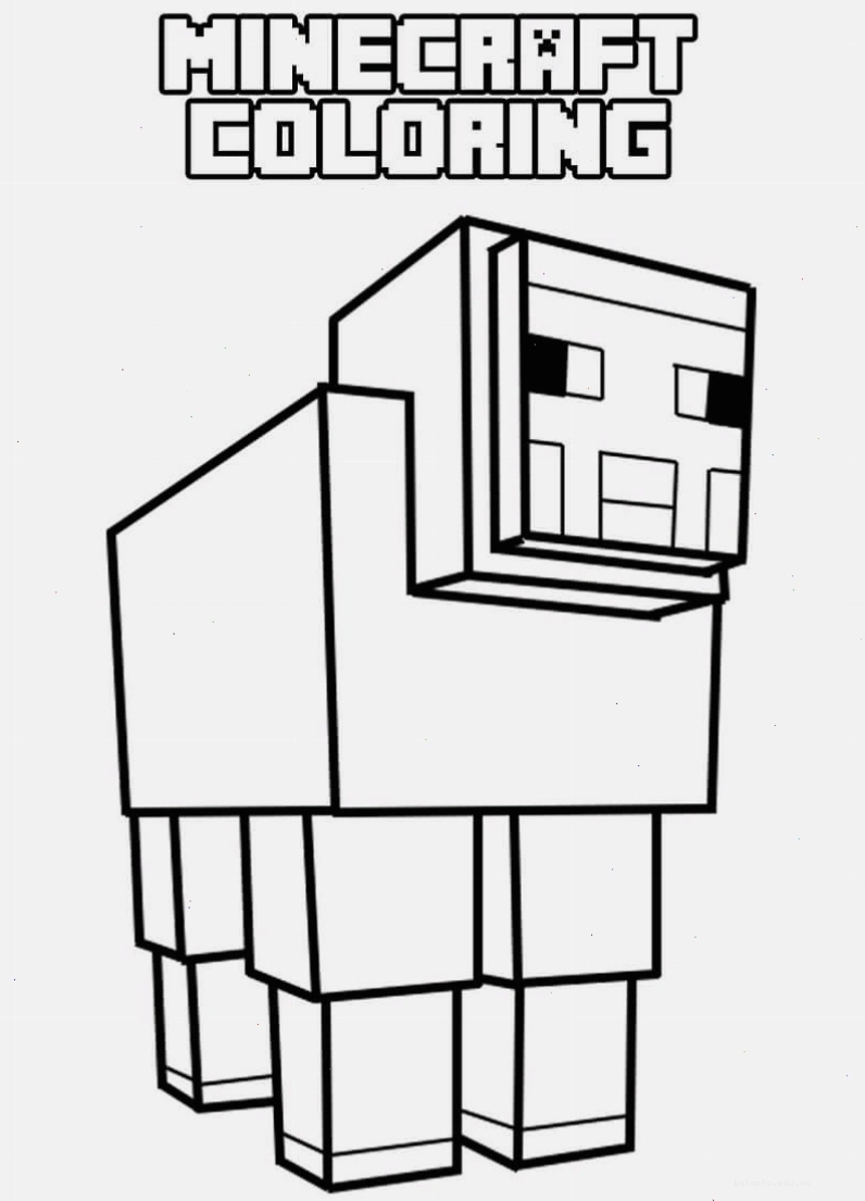 Tranh tô màu cừu Minecraft theo phong cách Hiha