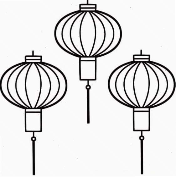Tranh tô màu đèn lồng Trung Thu truyền thống