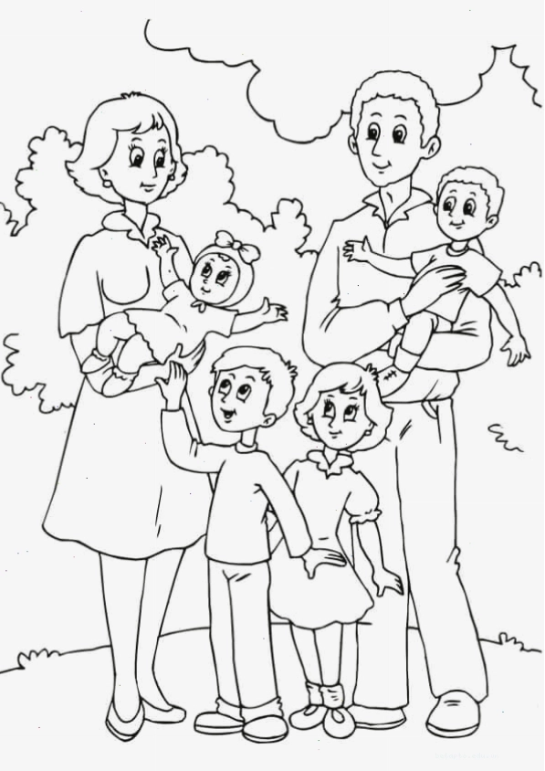 Tranh tô màu gia đình đông con, mang đến cảm giác nhộn nhịp và yêu thương