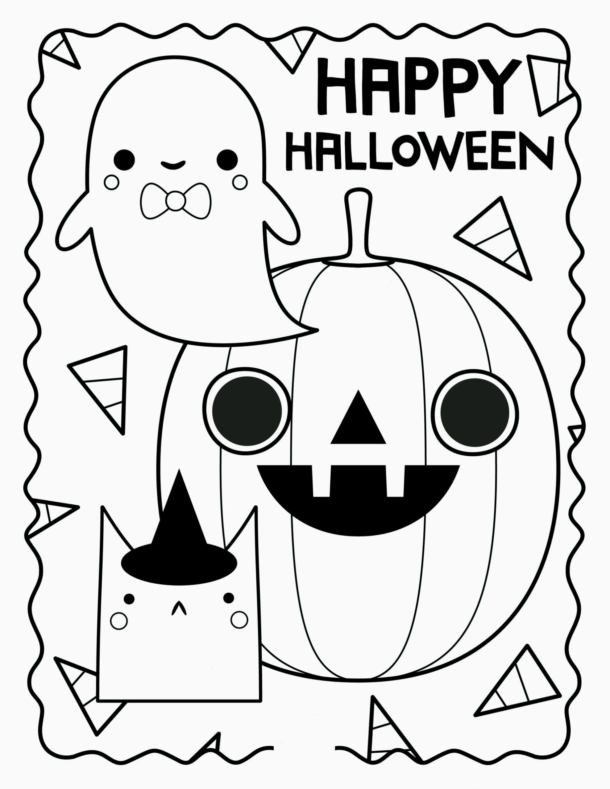Tranh tô màu Halloween dễ thương