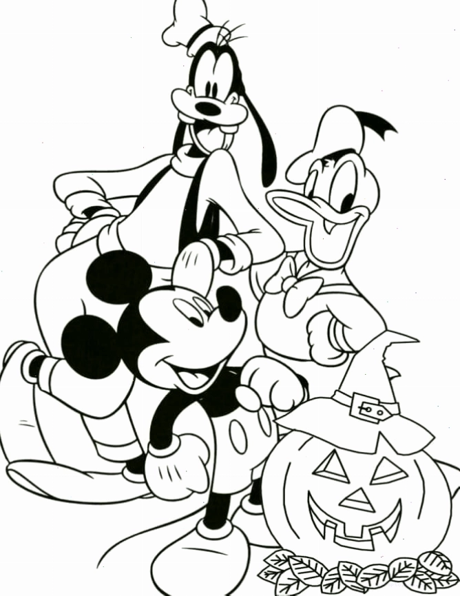 Tranh tô màu Halloween hoạt hình