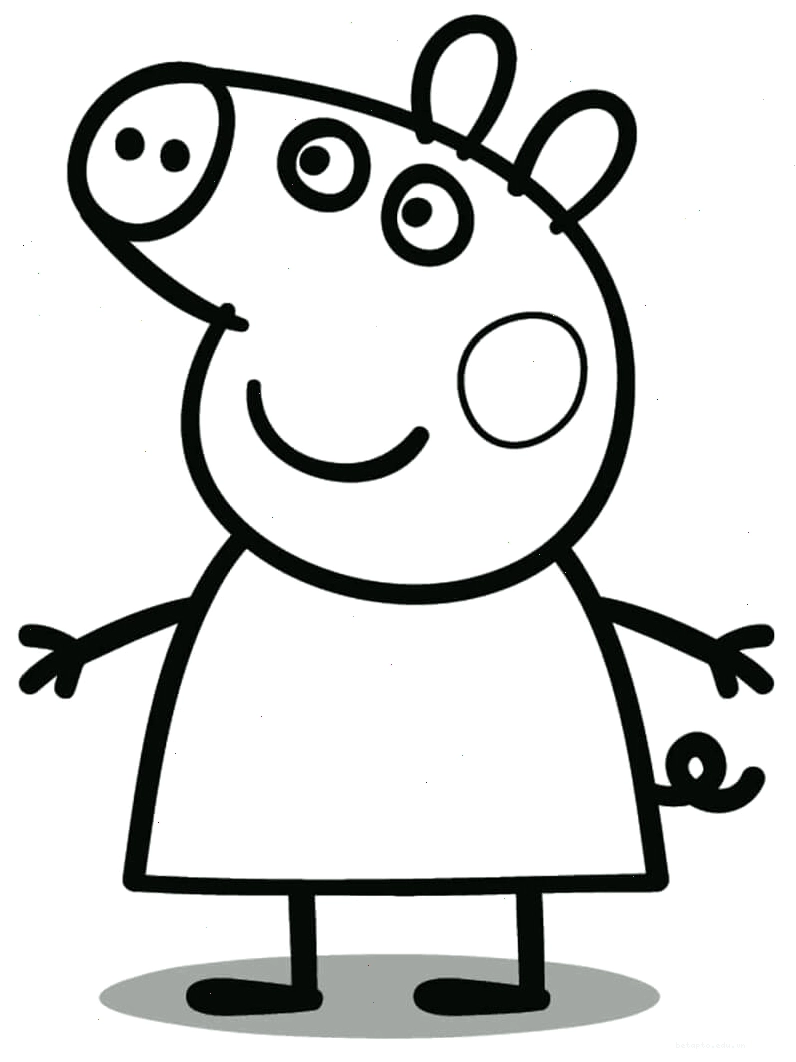Tranh tô màu Heo Peppa vui nhộn