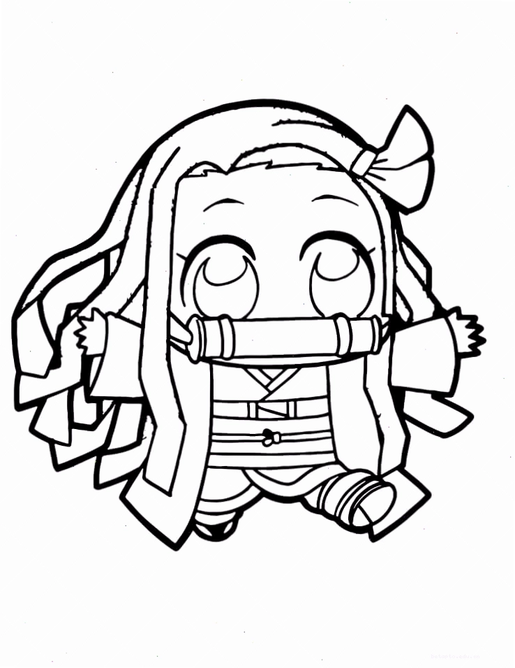 Tranh tô màu Nezuko Chibi