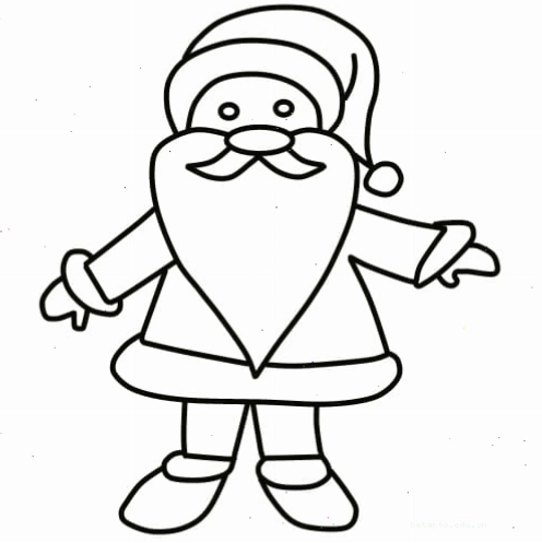 Tranh tô màu ông già Noel đơn giản cho bé
