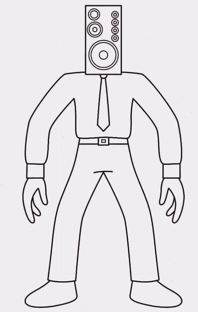 Tranh tô màu Skibidi Toilet Speakerman