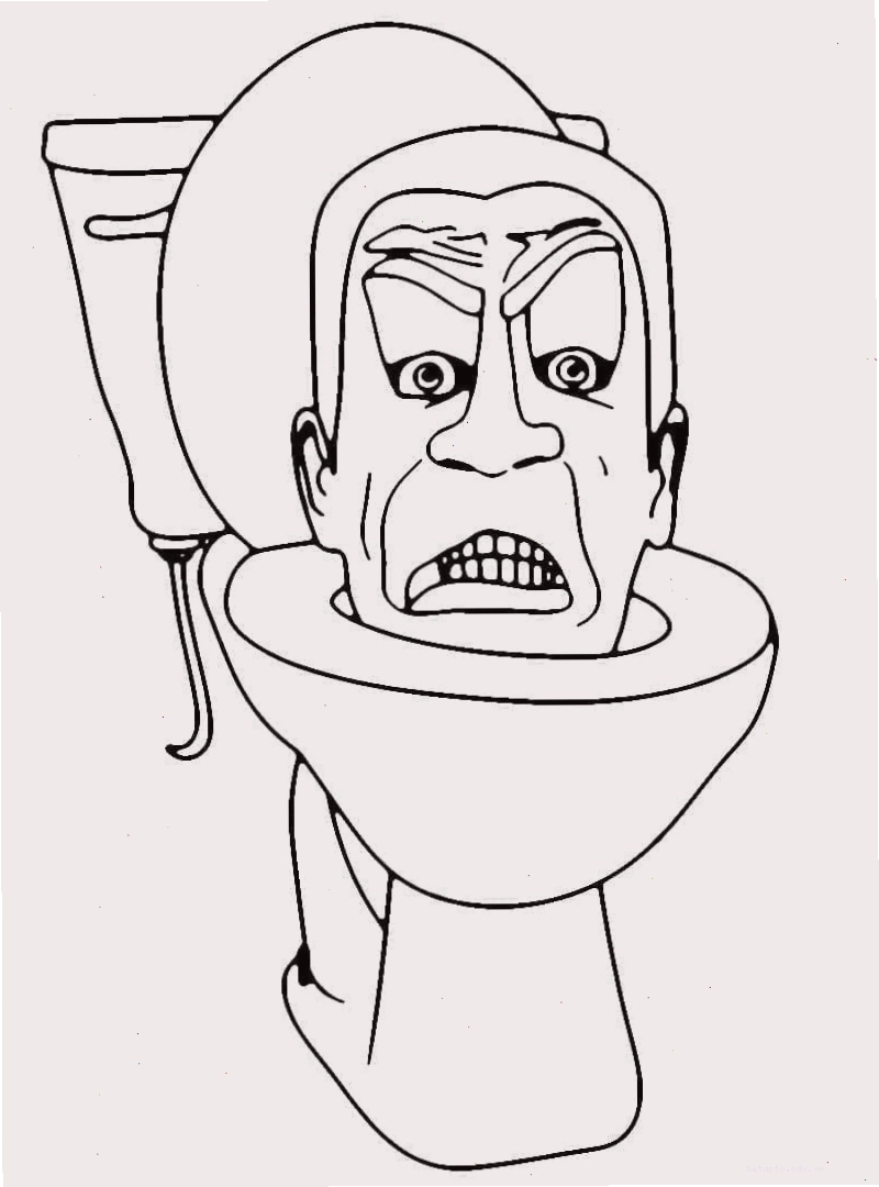 Tranh tô màu Skibidi Toilet tức giận