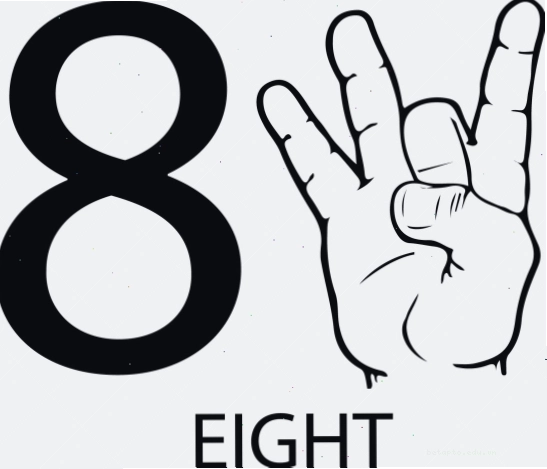 Tranh tô màu số 8 theo ngôn ngữ ký hiệu Mỹ (ASL)