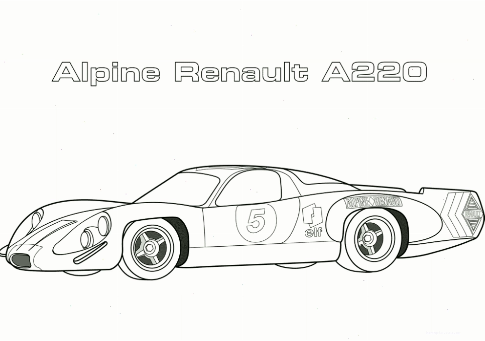 Tranh tô màu xe Alpine Renault A220