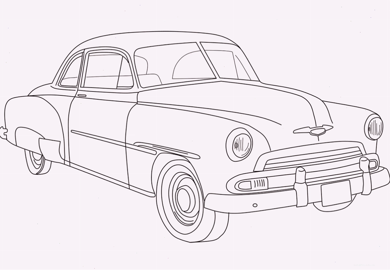 Tranh tô màu xe Chevrolet Deluxe 1951