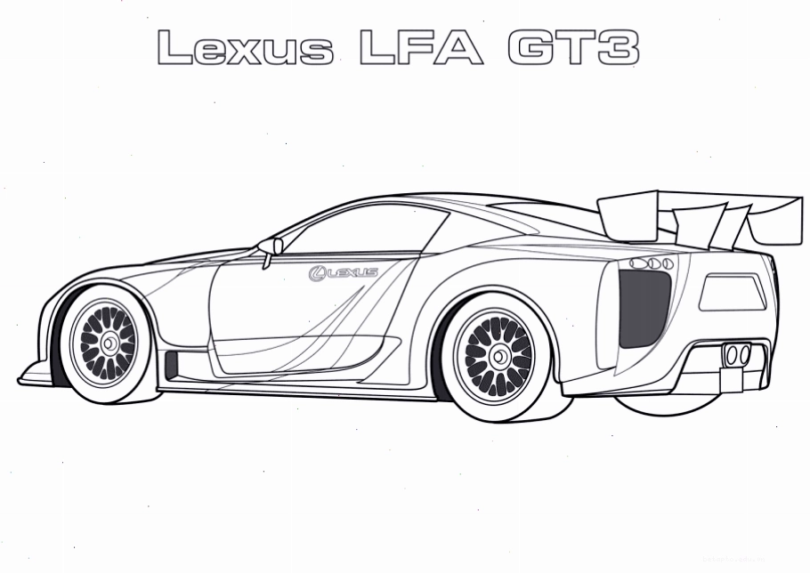 Tranh tô màu xe Lexus LFA GT3