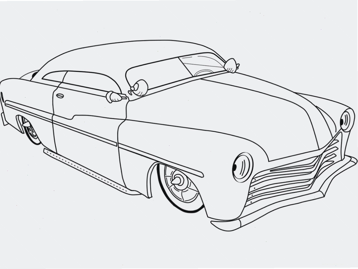 Tranh tô màu xe ô tô cổ điển Mercury lowrider