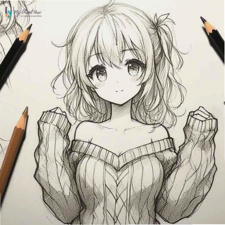 Tranh vẽ anime nữ đẹp với thần thái lạnh lùng và khí chất mạnh mẽ
