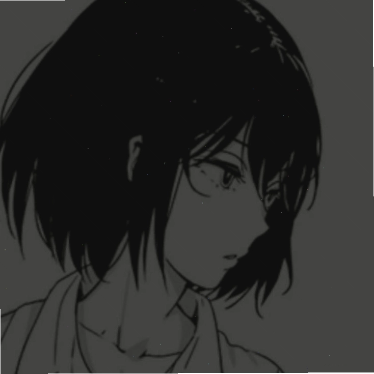Vẻ đẹp đầy cảm xúc của sad anime girl avatar trong tông màu đen trắng