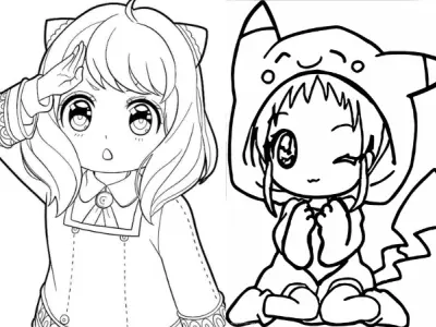 Tổng hợp tranh tô màu chibi cute dễ thương cho bé yêu