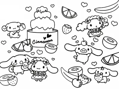 Tranh tô màu Cinnamoroll cực xinh giúp bé thư giãn mỗi ngày