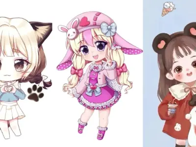 Kho ảnh anime nữ chibi cute sắc nét full HD miễn phí tải