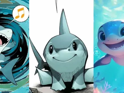 Tải ngay bộ ảnh cá mập chibi siêu dễ thương miễn phí