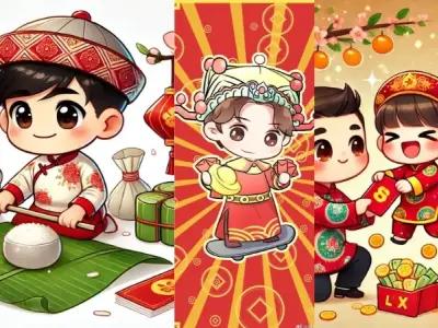Tuyển chọn ảnh chibi Tết cute tặng bạn bè đầu năm