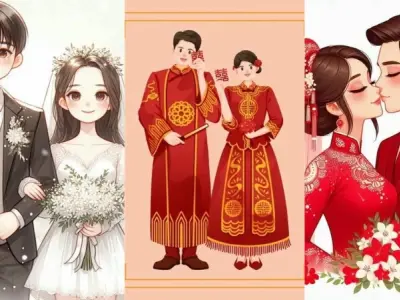 Bộ sưu tập ảnh cô dâu chú rể chibi đẹp xuất sắc
