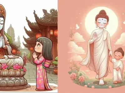 Ảnh Phật chibi đẹp nhẹ nhàng mang năng lượng tích cực