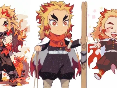 BST ảnh rengoku chibi độc lạ dành cho fan Kimetsu