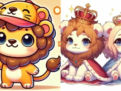 Tải ngay ảnh Sư tử chibi cực dễ thương siêu chất lượng