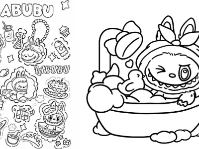 Bộ sưu tập tranh tô màu labubu đáng yêu nhất cho bé