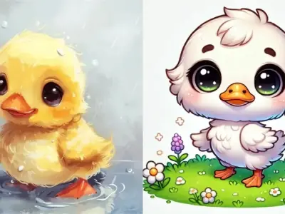 Ảnh vịt chibi ngộ nghĩnh dễ tải miễn phí cho mọi người
