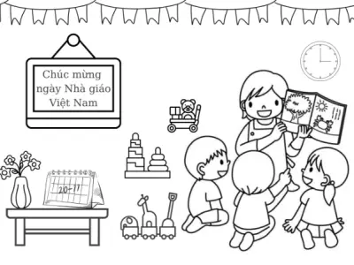 Tranh tô màu 20/11 ý nghĩa giáo dục về lòng biết ơn