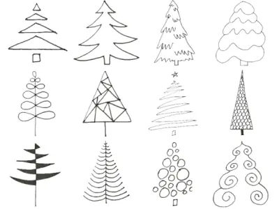 Bộ sưu tập tranh tô màu cây thông Noel siêu đáng yêu