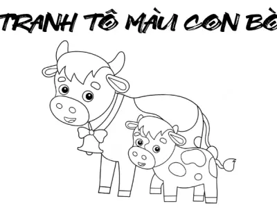 Bộ sưu tập tranh tô màu con bò dễ thương cho bé