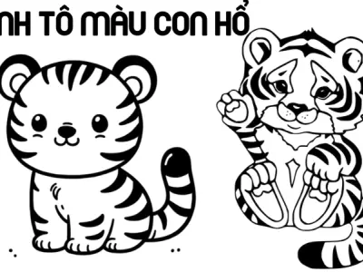Bộ sưu tập tranh tô màu con hổ ngộ nghĩnh cho trẻ em