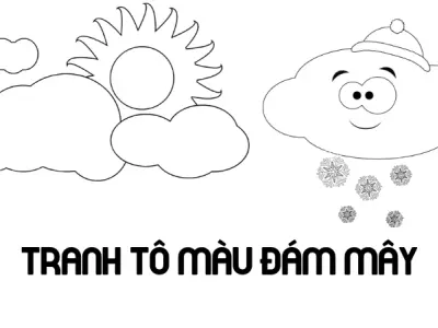 Tuyển tập tranh tô màu đám mây dễ thương cho bé yêu