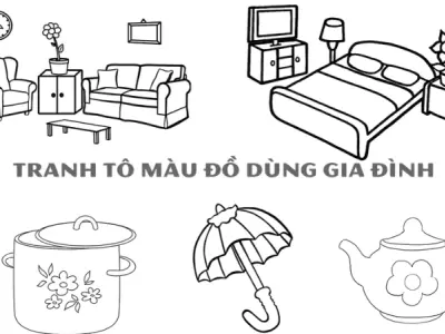 Tải ngay tranh tô màu đồ dùng gia đình rèn luyện kỹ năng vẽ