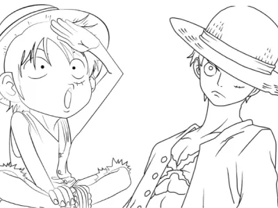 Kho tranh tô màu Luffy cực ngầu dành cho fan One Piece nhí