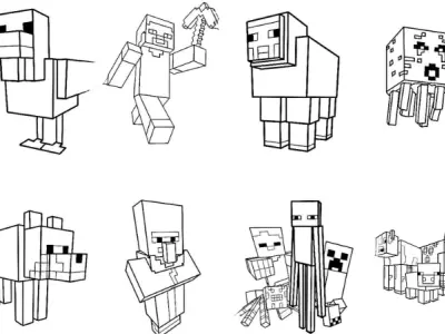 Gợi ý những mẫu tranh tô màu Minecraft cực kỳ đáng yêu