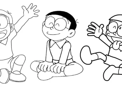 Tuyển tập tranh tô màu Nobita siêu dễ thương cho bé