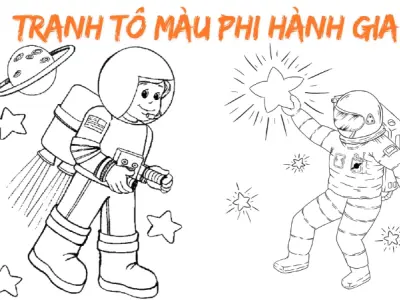 Bộ tranh tô màu phi hành gia siêu đẹp cho trẻ em khám phá